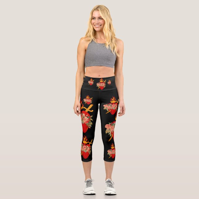 Unbeflecktes Herz Capri Leggings (Vorderseite)