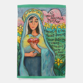 Unbeflecktes Herz der Flagge des Katholischen Gart