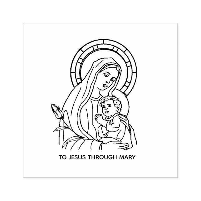 Unbeflecktes Herz der Jungfrau Mary Jesus Religiou Gummistempel (Prägung)