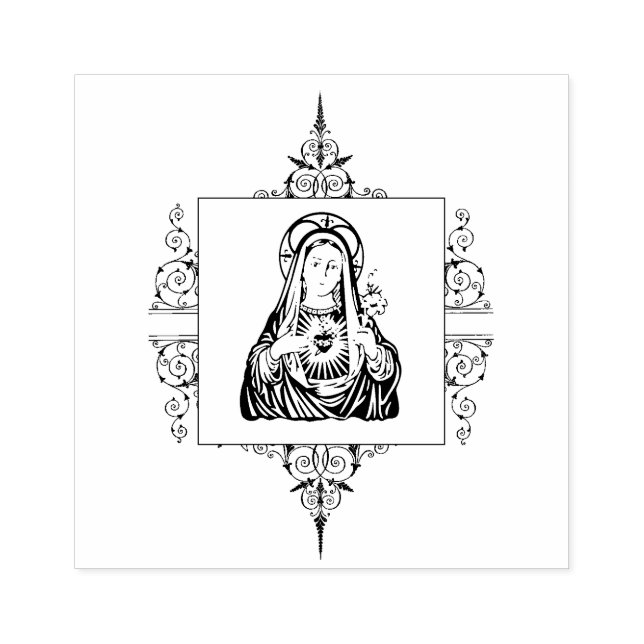 Unbeflecktes Herz der Jungfrau Mary katholische Re Gummistempel (Prägung)