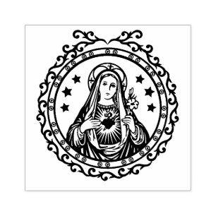 Unbeflecktes Herz der Jungfrau Mary katholische Re Gummistempel