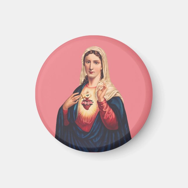 Unbeflecktes Herz der Jungfrau Mary Magnet (Vorne)