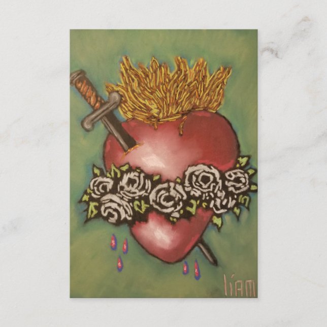 Unbeflecktes Herz der Mary-Gebetskarte Dankeskarte (Vorderseite)