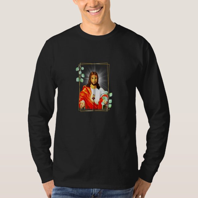 Unbeflecktes Herz Jesu Christi Heilige Herzkathie T-Shirt (Vorderseite)