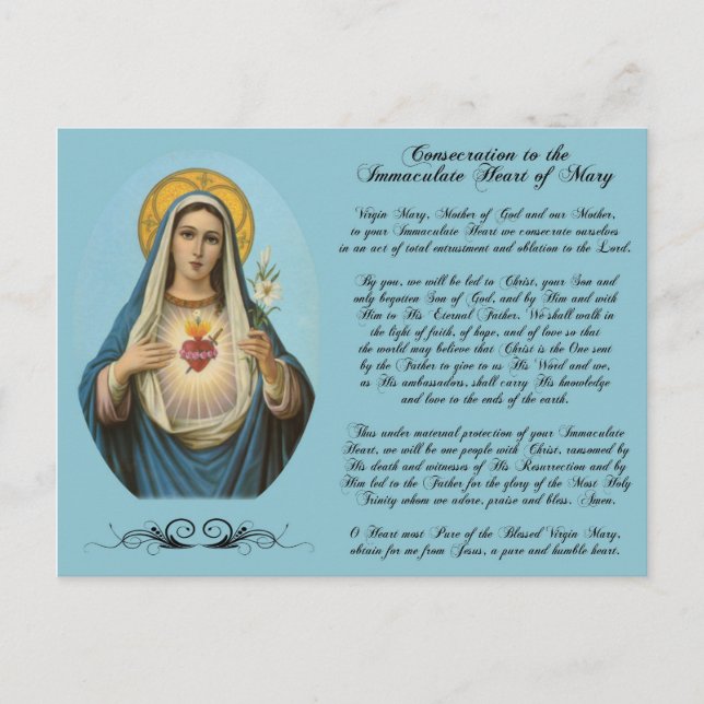 Unbeflecktes Herz Mary Custom Postcard Postkarte (Vorderseite)