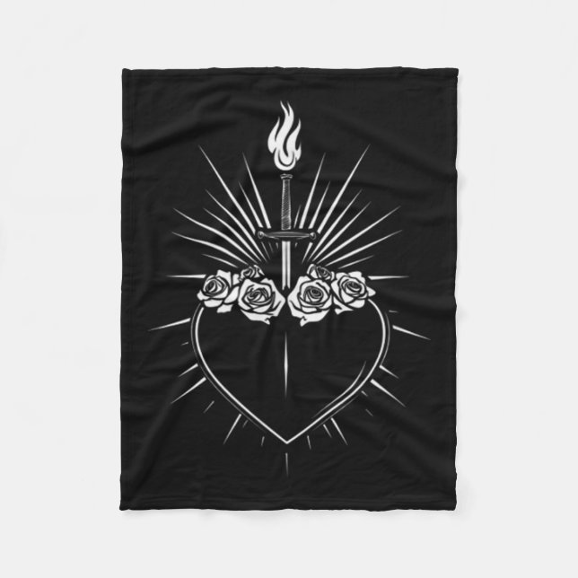 Unbeflecktes Herz Mary Männer Frauen katholische J Fleecedecke (Vorderseite)