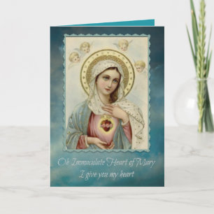 Unbeflecktes Herz Mary Note Card w/Gebet Karte