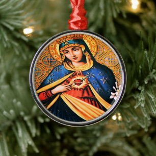 Unbeflecktes Herz von Maria Ornament Aus Metall