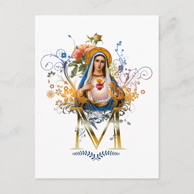 Unbeflecktes Herz von Maria Postkarte (Vorderseite)