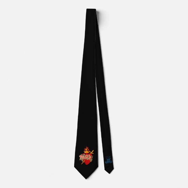 Unbeflecktes Herz von Mary Black Neck Tie Krawatte (Vorderseite)