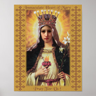 Unbeflecktes Herz von Mary Devotional Image. Poster