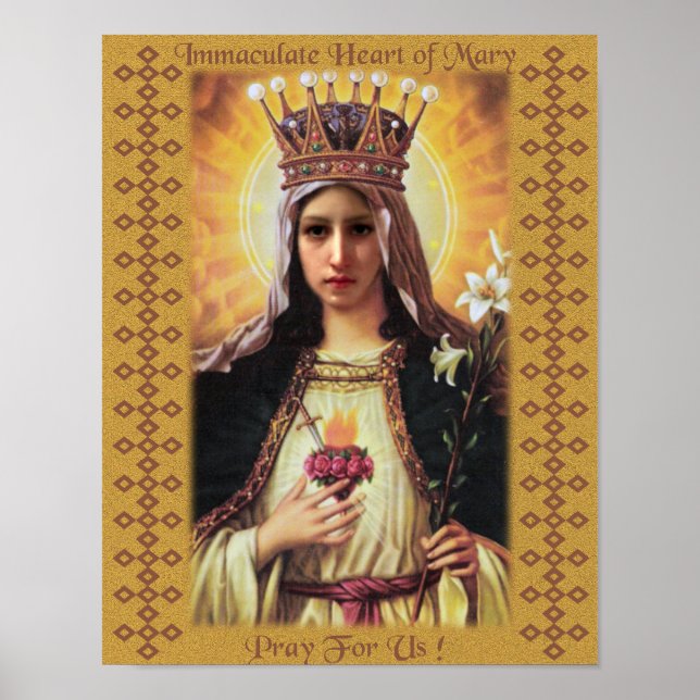 Unbeflecktes Herz von Mary Devotional Image. Poster (Vorne)