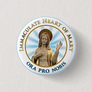 Unbeflecktes Herz von Mary Ora Pro Nobis Button