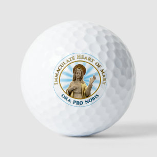 Unbeflecktes Herz von Mary Ora Pro Nobis Golfball