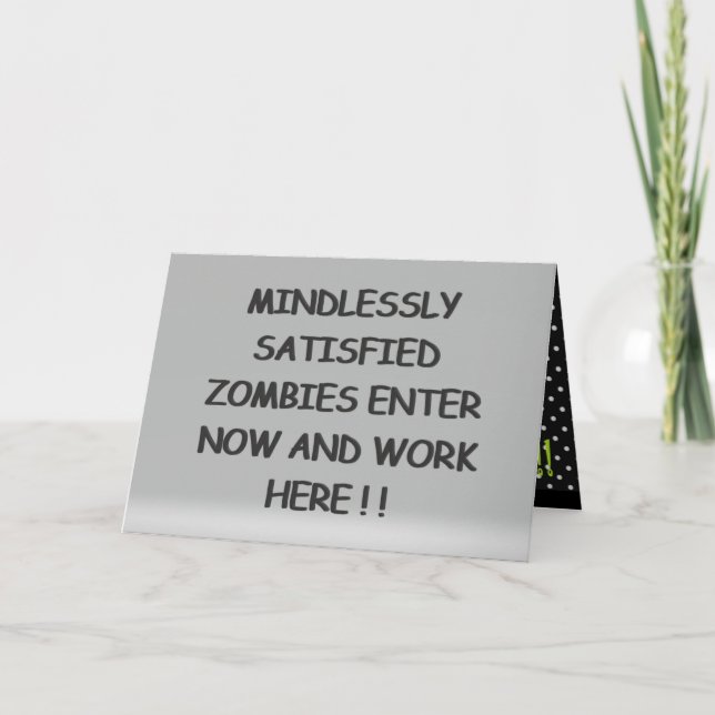 Unbefriedigt Zombies Karte (Vorderseite)