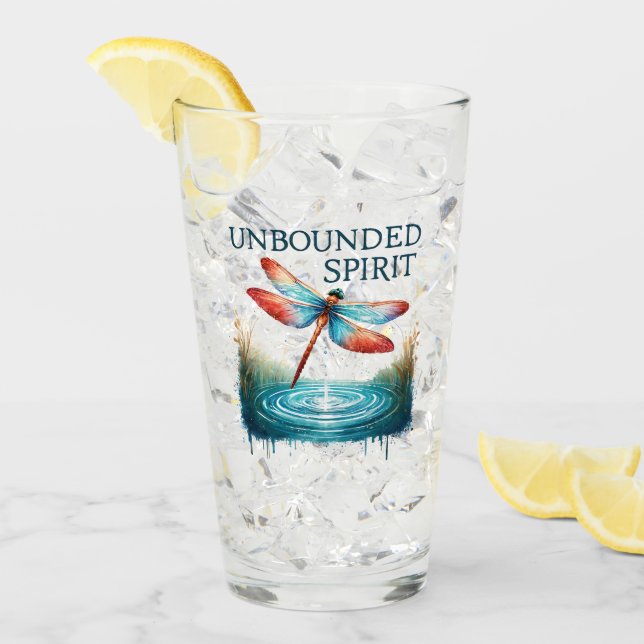 Unbegrenzter Geist - Künstlerische Libelle Glas (Vorderseite Ice)