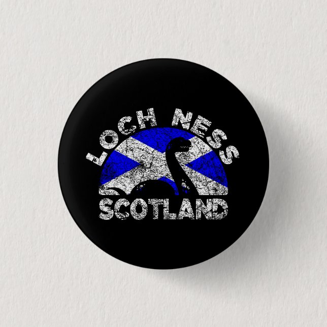 Unbehagliche Loch Ness Monster Scotland Flag Button (Vorderseite)