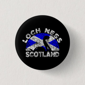 Unbehagliche Loch Ness Monster Scotland Flag Button