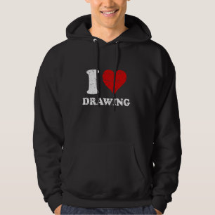 Unbehagliches Grunge Worout Style I Liebe Zeichnen Hoodie