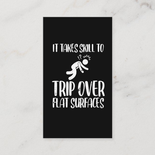 Unbeholfene Reise über flache Oberflächen unangene Visitenkarte (Vorderseite)