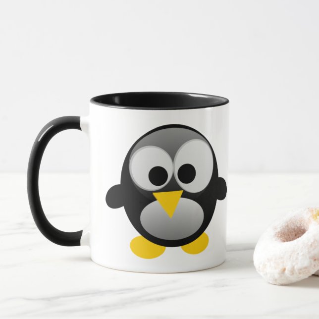 Unbeholfener Tux Pinguin Linuxs Tasse (Mit Donut)