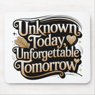 Unbekannt heute, unvergesslich morgen mousepad