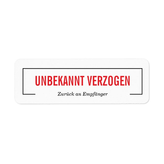 Unbekannt verzogen  (Vorne)