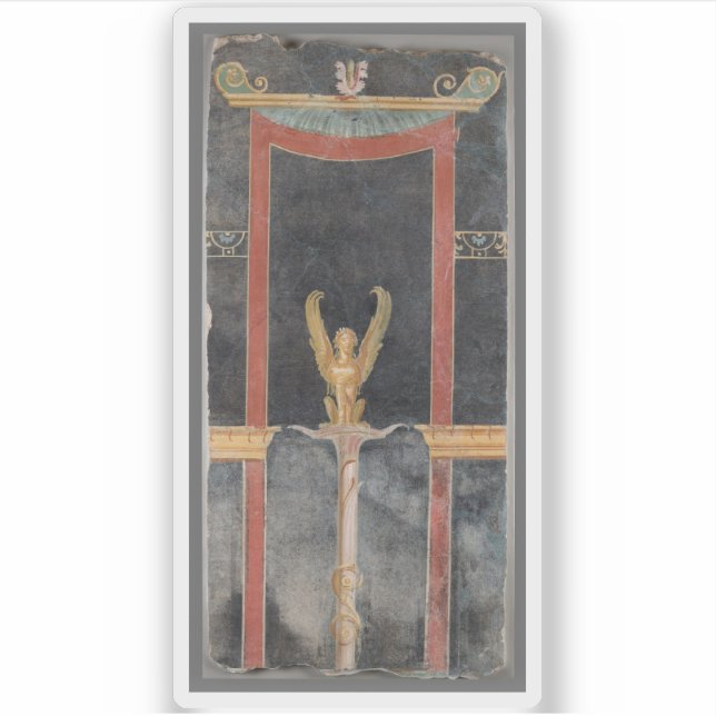 Unbekannter Maker - Sphinx auf schwarzem Grund Aufkleber (Vorderseite)