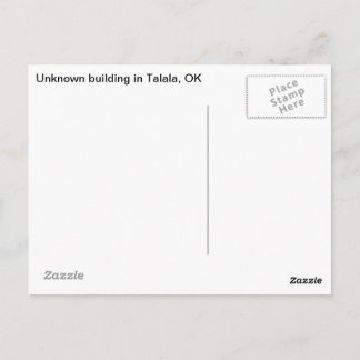 Unbekanntes Gebäude in Talala, OK Postkarte