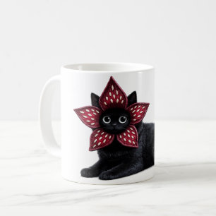 Unbekanntes Monster Schwarze Katze   Dark Fantasy  Kaffeetasse