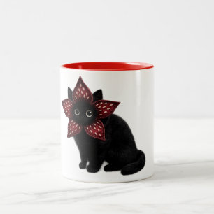 Unbekanntes Monster Schwarze Katze   Dark Fantasy  Zweifarbige Tasse