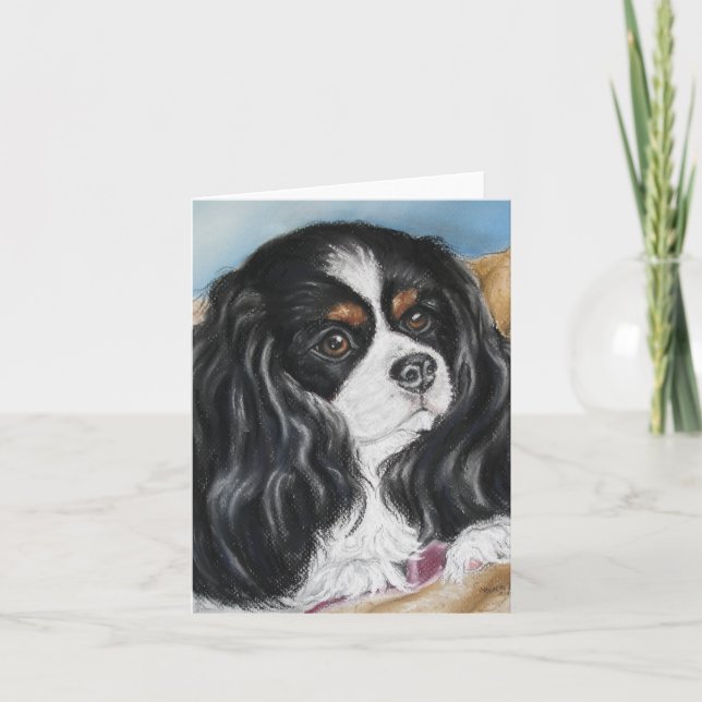 Unbekümmerte Königcharles Spaniel-Anmerkungskarte Karte (Vorderseite)