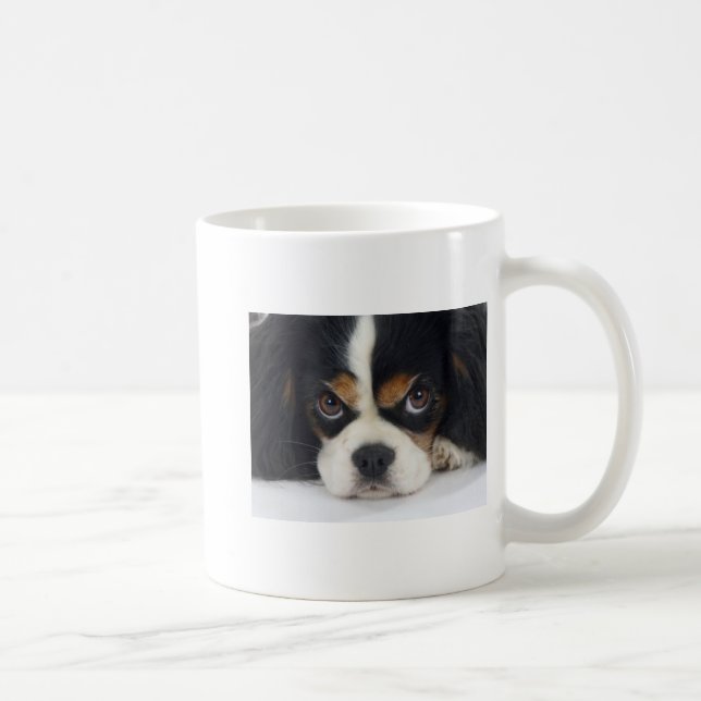 Unbekümmerte Königcharles Spaniel-Kaffeetasse Tri Kaffeetasse (Rechts)
