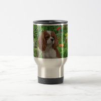 Unbekümmerte Königcharles Spaniel-Reise-Tasse