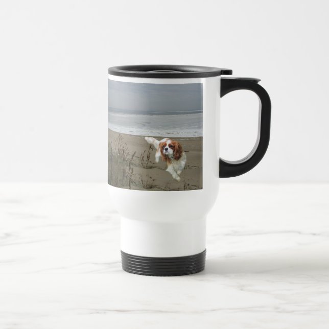 Unbekümmerte Königcharles Spaniel-Tasse Reisebecher (Rechts)