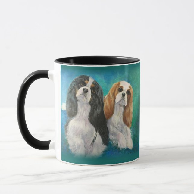 Unbekümmerte Königcharles Spaniel-Tasse Tasse (Links)