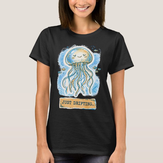 Unbekümmerte Quallen Drift Tee (Vorderseite)