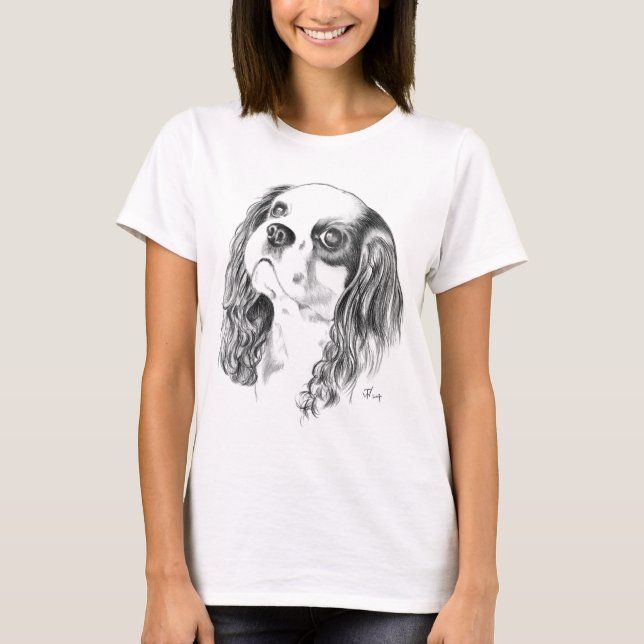 Unbekümmerter König Charles Drawing T-Shirt (Vorderseite)