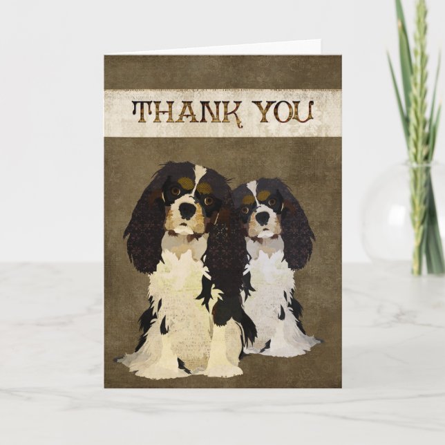 Unbekümmerter König Dogs Thank You Card Dankeskarte (Vorderseite)