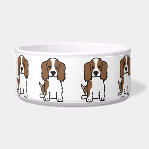 Unbekümmerter Königcharles Spaniel-HundeCartoon Napf