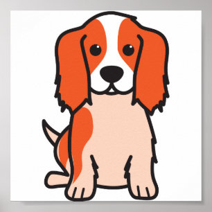 Unbekümmerter Königcharles Spaniel-HundeCartoon Poster
