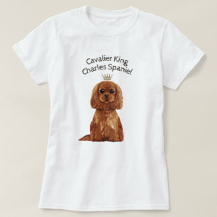 Unbekümmerter Königcharles Spaniel-illustrierter T-Shirt