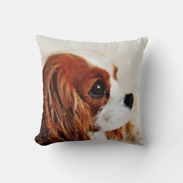 Unbekümmerter Königcharles Spaniel Kissen (Vorderseite)