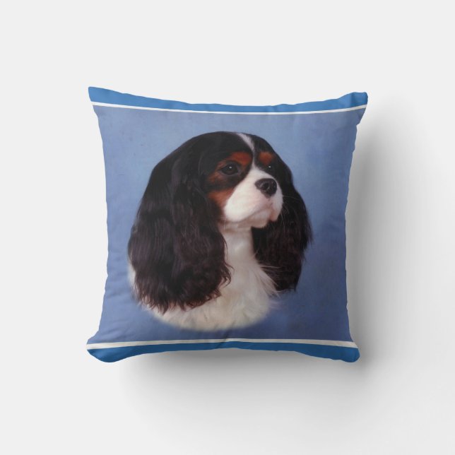 Unbekümmerter Königcharles Spaniel Kissen (Vorderseite)