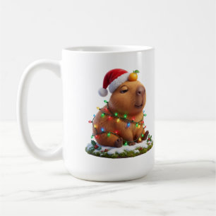Unbekümmertes Capybara in Weihnachtslichter Kaffee Kaffeetasse
