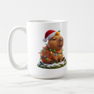 Unbekümmertes Capybara in Weihnachtslichter Kaffee Kaffeetasse