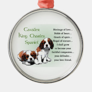 Unbekümmertes Königcharles Spaniel-Erbe der Lieb Silbernes Ornament