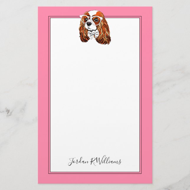 Unbekümmertes Königcharles Spaniel-Porträt | Briefpapier (Vorderseite)
