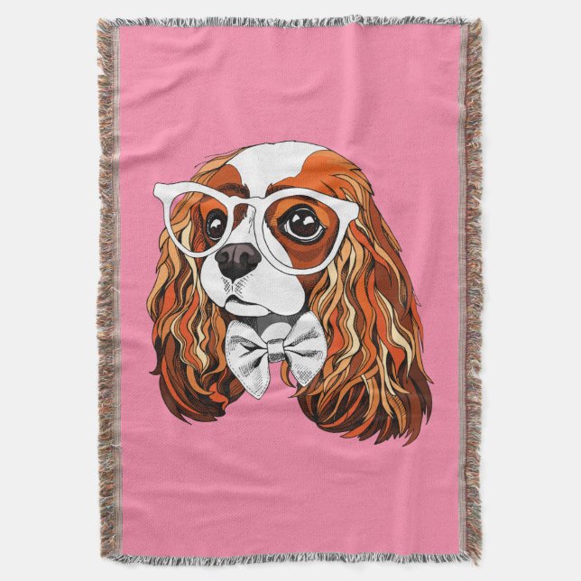 Unbekümmertes Königcharles Spaniel-Porträt Decke (Vorderseite Vertikal)