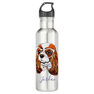 Unbekümmertes Königcharles Spaniel-Porträt   Edelstahlflasche